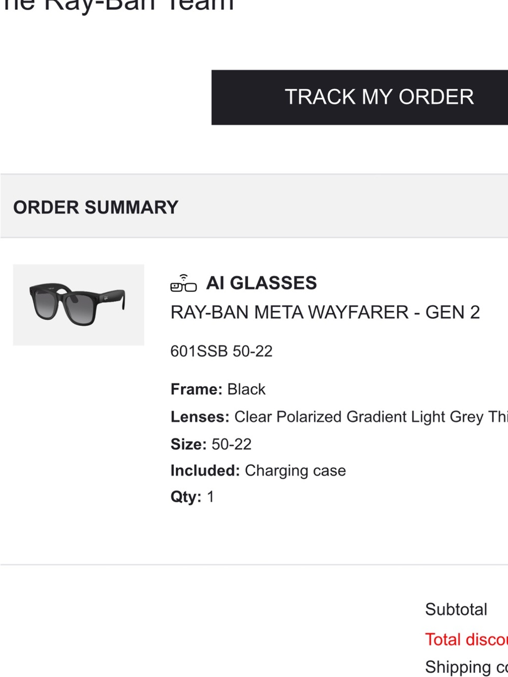 Ray-Ban Black Wayfarer Meta Gen 2 Smart Glasses